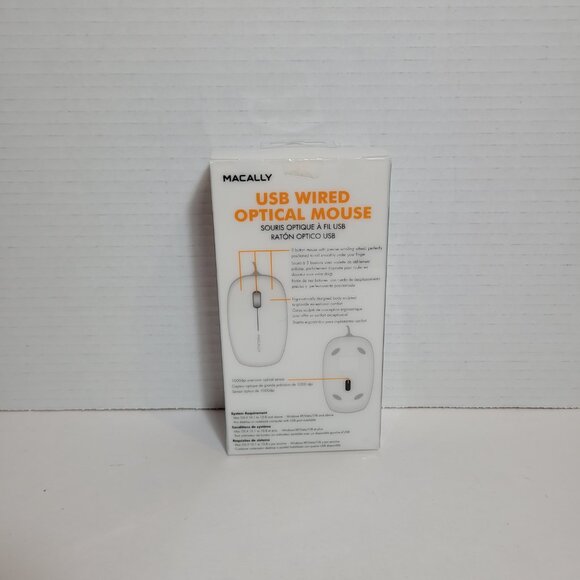 Macally 3 Button Optical USB Wired Mouse for Mac and PC New - Picture 4 of 6